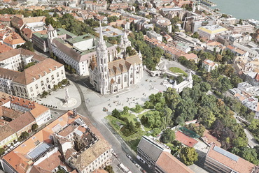 A Szentháromsági téri zöldfelületek megújítására kiírt nyílt tervpályázat munkája, Tervező: Urban Concept, 2022.