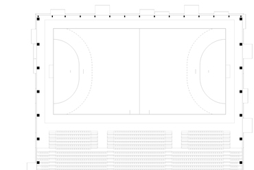 Hatvani multifunkcionális sport -és rendezvénycsarnok – 2. emeleti alaprajz – Tervező: Napur Architect