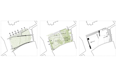 A Szentháromsági téri zöldfelületek megújítására kiírt nyílt tervpályázat, II. helyezés, Tervező: Hetedik Műterem, 2022.