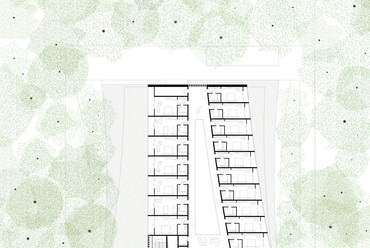 Debreceni Egyetem ´UniGreen Hotel´ Innovációs Oktatószálloda – Alaprajz, 1-3. emelet – Tervező: Hetedik Műterem