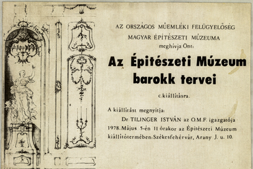 Az 1978-ban rendezett, a barokk terveket bemutató kiállításon természetesen a Pacassi-tervrajzok is szerepeltek. Kép: MÉM MDK Múzeumi Osztály