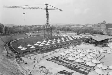 Budapest I. A gellérthegyi víztározó építése. (1977) Fortepan / Kádas Tibor