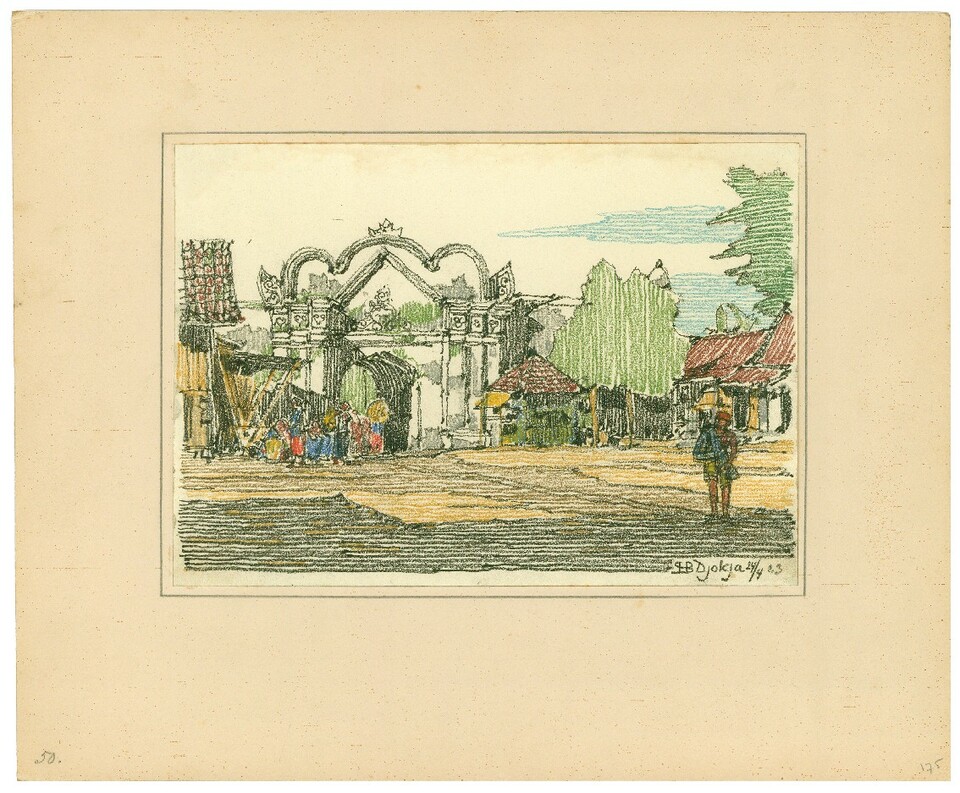 H.P. Berlage. Sketch of Djokja, 24 April 1923. Collection Het Nieuwe Instituut, archive BERL 290.317