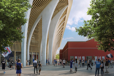Zaha Hadid Architects: Aarhus Stadium, a rendert készítette: Negativ. Forrás: Zaha Hadid Architects