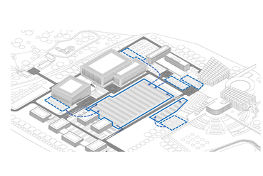 Koncepciódiagram – ARDF Studio: A pécsi aquaparkra benyújtott tervpályázata.