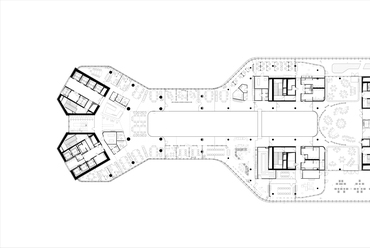 Ötödik emeleti átnézeti alaprajz - MOL Campus. Forrás: Finta Stúdió