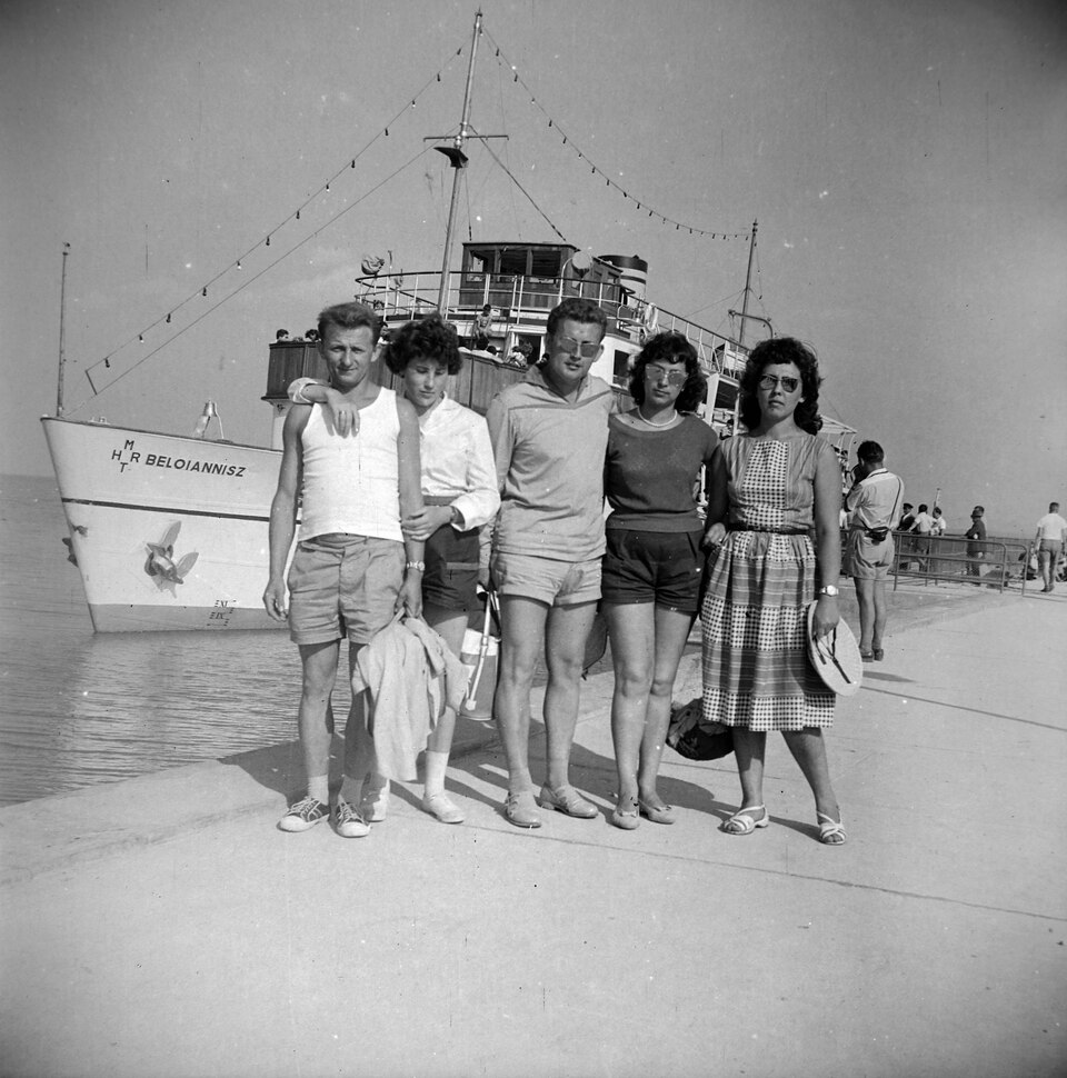 Badacsony hajóállomás, háttérben a Beloiannisz személyhajó, 1959. Forrás: Fortepan 200510 Fadgyas István
