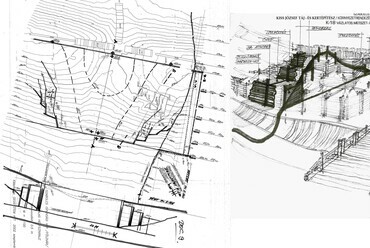 Földvár sánc kazettás építési módjának vázlattervei, Kiss József 2002. ÁMRK
