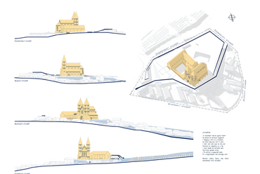Utcakép - A 4N Építésziroda III. díjas pályaműve a zsámbéki romtemplom rekonstrukciójának pályázatán
