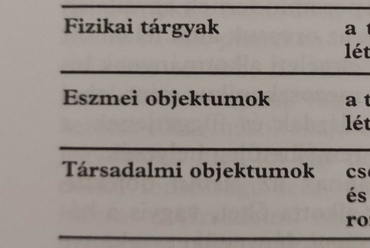 Maurizio Ferraris objektumtaxonómiája. Forrás: Ferraris, Maurizio, Hol vagy? A mobiltelefon ontológiája, Európa, 2008, p. 91.
