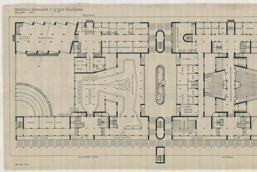 Major Máté pályamunkája a Központi Városháza épületére, a körúti szárny földszinti alaprajza. 1939-1940. Kép: MÉM MDK Múzeumi Osztály, lelt. sz. 2019.2.48.3.
