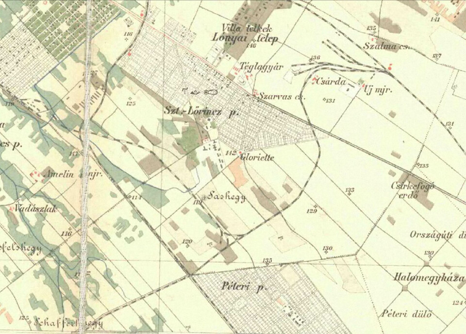 1902-es térkép a területről. Forrás: Arcanum térképek
