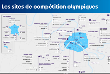 A 2024. évi párizsi nyári olompiai játékok helyszínei. Kép: https://www.sortiraparis.com/ 
