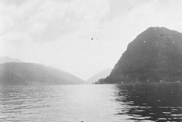 Svájc, Lugano, Lugano-tó, jobbra a San Salvatore hegy. Felvétel éve: 1934. / Forrás: Fortepan 41481 / Székelyi Péter
