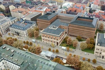 A KÖZTI Zrt. és a Hamburg C Kft. közös terve a PPKE Campus pályázatára. Forrás: Építészfórum archívum
