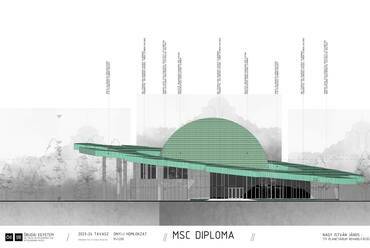 Homlokzat. A népligeti Planetárium rehabilitációja. Nagy István János diplomaterve. 2024.
