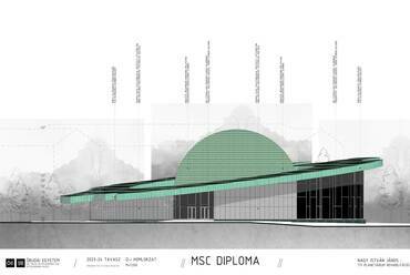 Homlokzat. A népligeti Planetárium rehabilitációja. Nagy István János diplomaterve. 2024.
