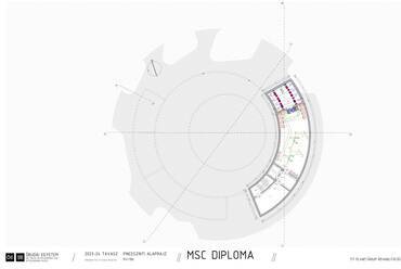 Pince alaprajza. A népligeti Planetárium rehabilitációja. Nagy István János diplomaterve. 2024.
