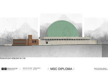 Meglévő állapot. A népligeti Planetárium rehabilitációja. Nagy István János diplomaterve. 2024.
