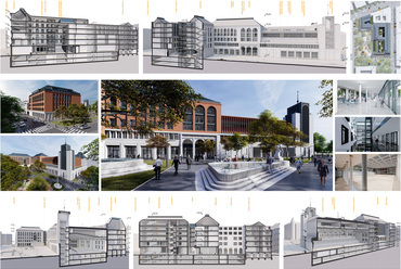 Metszetek. A Károli Gáspár Református Egyetem új épületegyüttese – Az A3 Építész Kft. kiemelt megvételt nyert terve. 2024.
