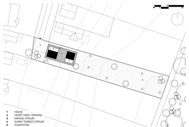 Helyszínrajz. Tornácos ház Szőregen. Théque Atelier. 2024. Fotó: Danyi Balázs.
