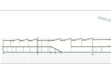 Metszet. Ifjúsági és Felnőttképzési központ, Múzeumbővítés, Sepsiszentgyörgy. Popa-Müller Dávid diplomaterve. 2024. 
