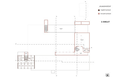 2. emelet alaprajz. Multidiszciplináris művészeti és inspirációs központ - MMIK revitalizáció. Zalaegerszeg. Gyarmati Dóra diplomaterve. 2024.
