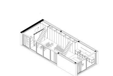 Földszinti axonometria. projectroom: Kenderház, Szentendre.
