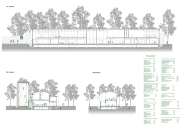 Metszetek. Sport- és szabadidőközpont, Körmend. Szabó Katalin diplomaterve. 2024. 
