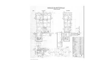 Vízállomás tervrajza, 1947. Pusztaszabolcs Sörállomás – Dózsa Bercel diplomamunkája. Forrás: MÁV Archívum, X21648126
