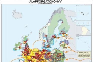 Európa területi jövőképe 2030-ra, az alapforgatókönyv szerint, forrás: ESPON 3.2, www.espon.eu