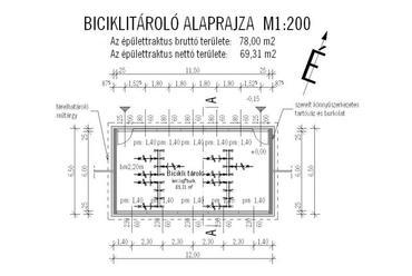 biciklitároló alaprajz