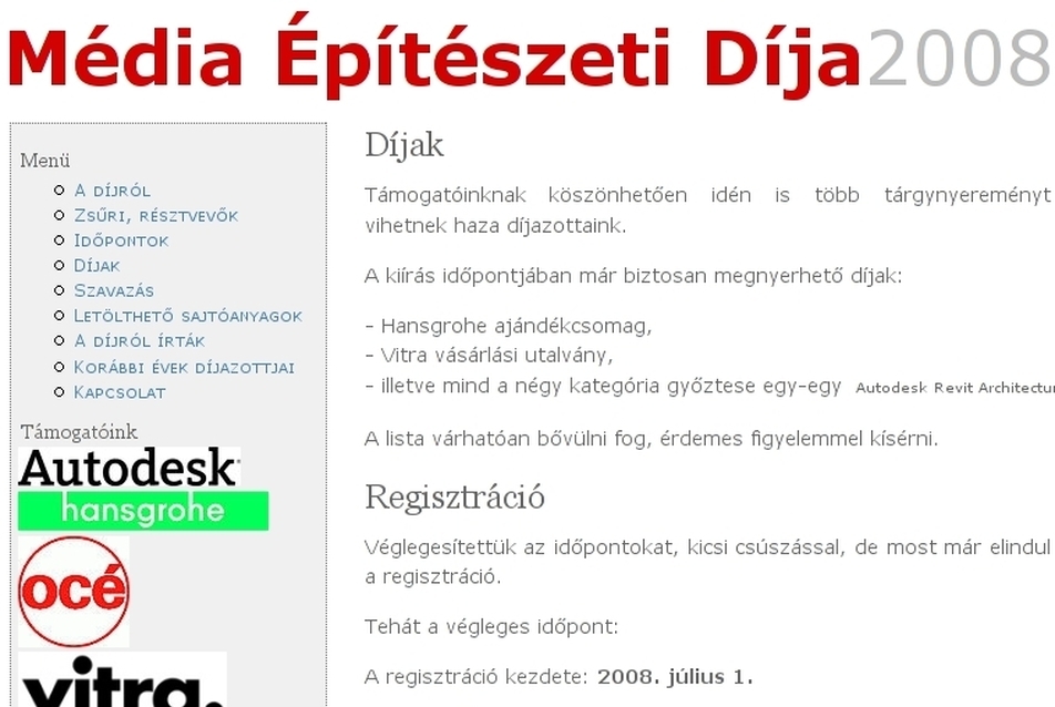 Indul a szavazás első köre — a Média Építészeti Díja 2008