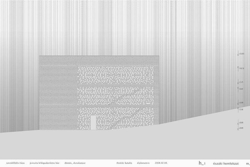 Szemlélődés háza - Konczné Theisler Kati diplomamunka, északi homlokzat