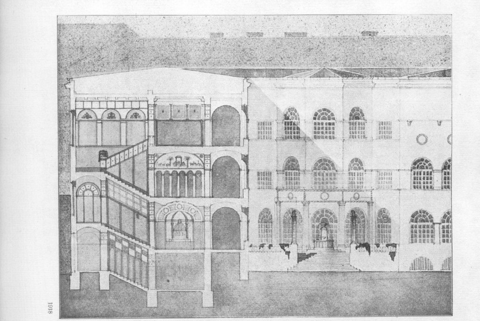 Tervezet a magy. kir. József-Műegyetem építési szakosztályának önálló épületére - Kotsis Iván terve, 1918