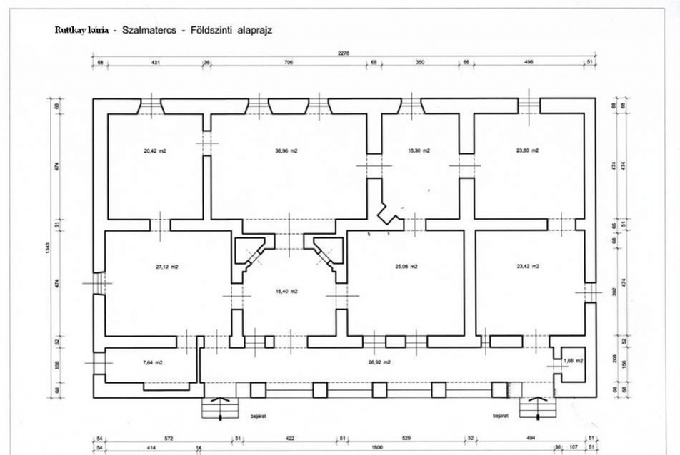 Ruttkay kúria - Szalmatercs, földszinti alaprajz