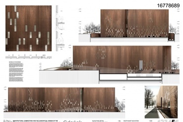 Gdańsk II. Világháború Múzeuma, homlokzatok - Narmer Építészeti Stúdió pályaműve