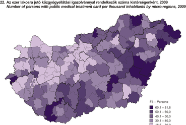 15. ábra: Személygépkocsi és a közgyógyellátási igazolványok száma 1000 lakosra, forrás: (1)