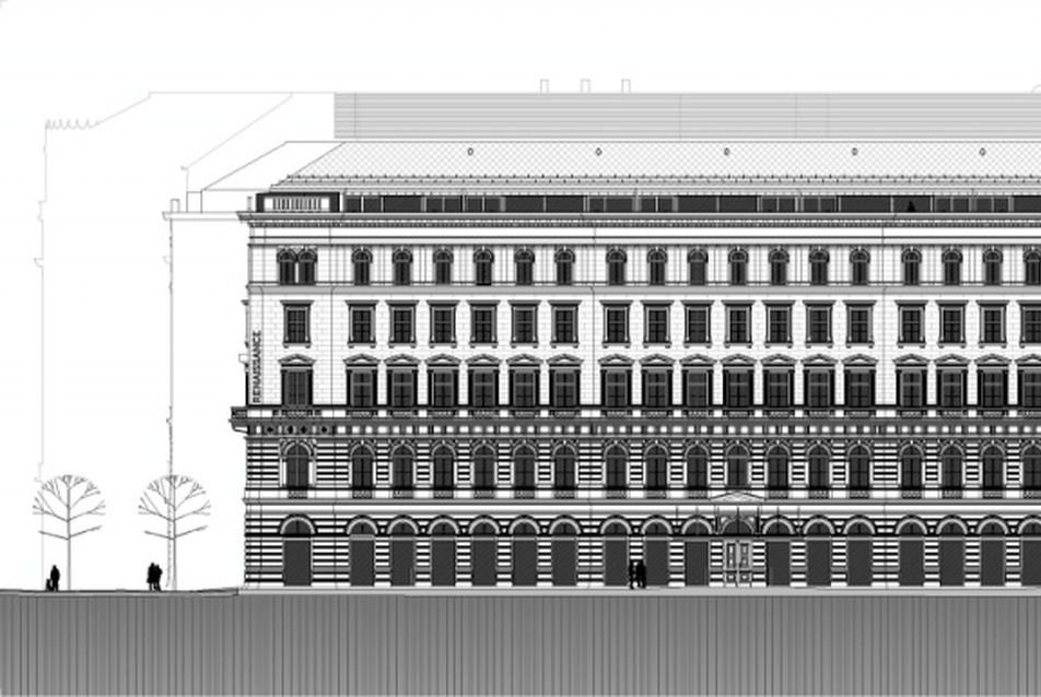 Szende Pál utcai homlokzat, kiviteli terv 2010 - vezető tervező: Pottyondi Péter