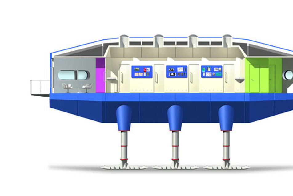 Az épülő Halley VI kutatóközpont fotó: www.antarctica.ac.uk