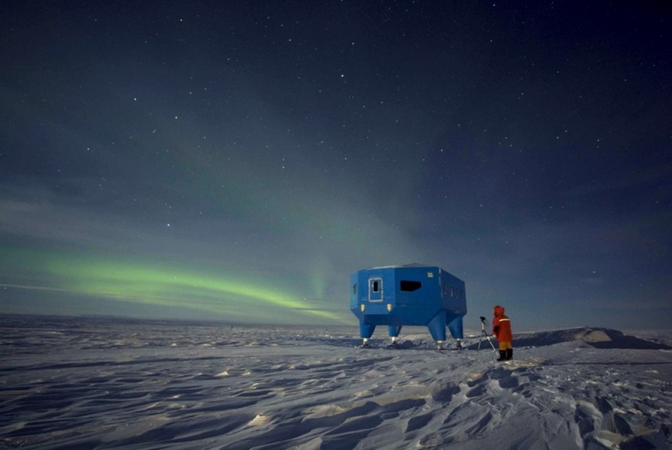 Az épülő Halley VI kutatóközpont fotó: www.antarctica.ac.uk