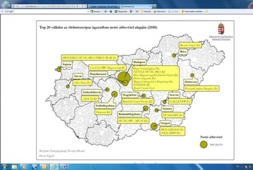 A 20 legnagyobb bevételű élelmiszeripari cég elhelyezkedése