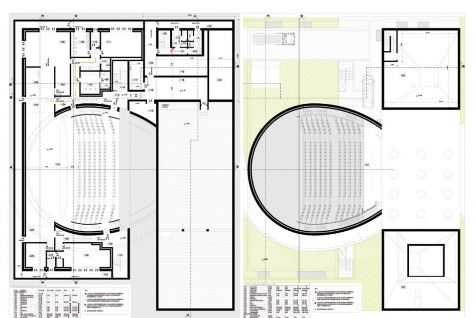 Forum Collemassari – kulturális központ, fenyőfák ölelésében, tervező: Edoardo Milesi