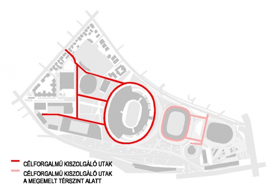 Sajtos Gábor és munkatársainak IV. díjas terve a Puskás Stadionra és környékére