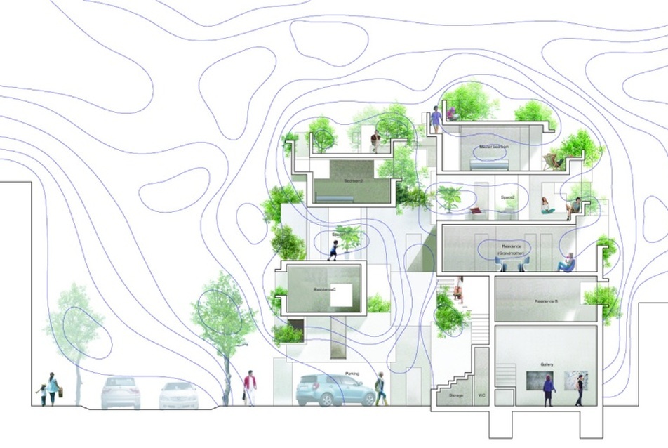 Tree-ness city ~ metszetrajz (Tangling, 151. o.) © Hirata Akihisa