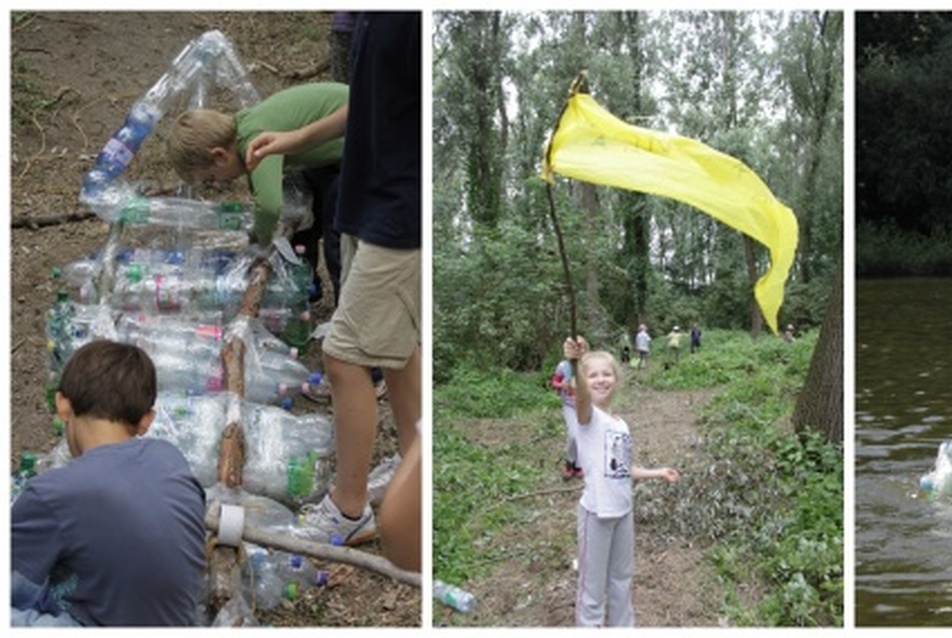 „Térmorzsoló Tábor” 2012. - egy kupac palack / zászló vagy evező? / működik!