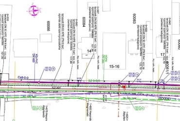 mobilgát terv helyszínrajza, részlet (forrás: engedélyezési terv, Erbo-Plan)