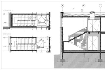 metszet - TPA labor - vezető tervező: Olbert Krisztián