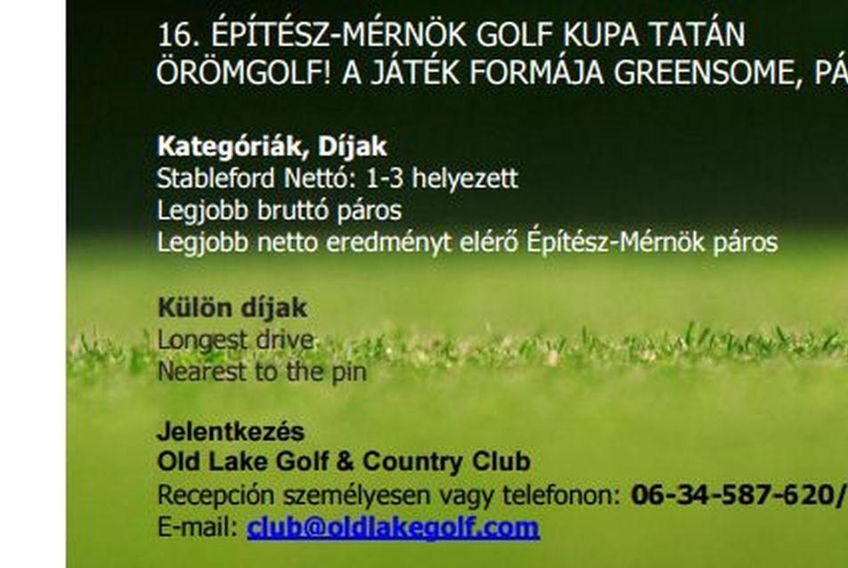 16. Építész-Mérnök Golf Kupa