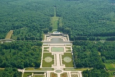 A Vaux le Vicomte kastély parkja madárpespektívából